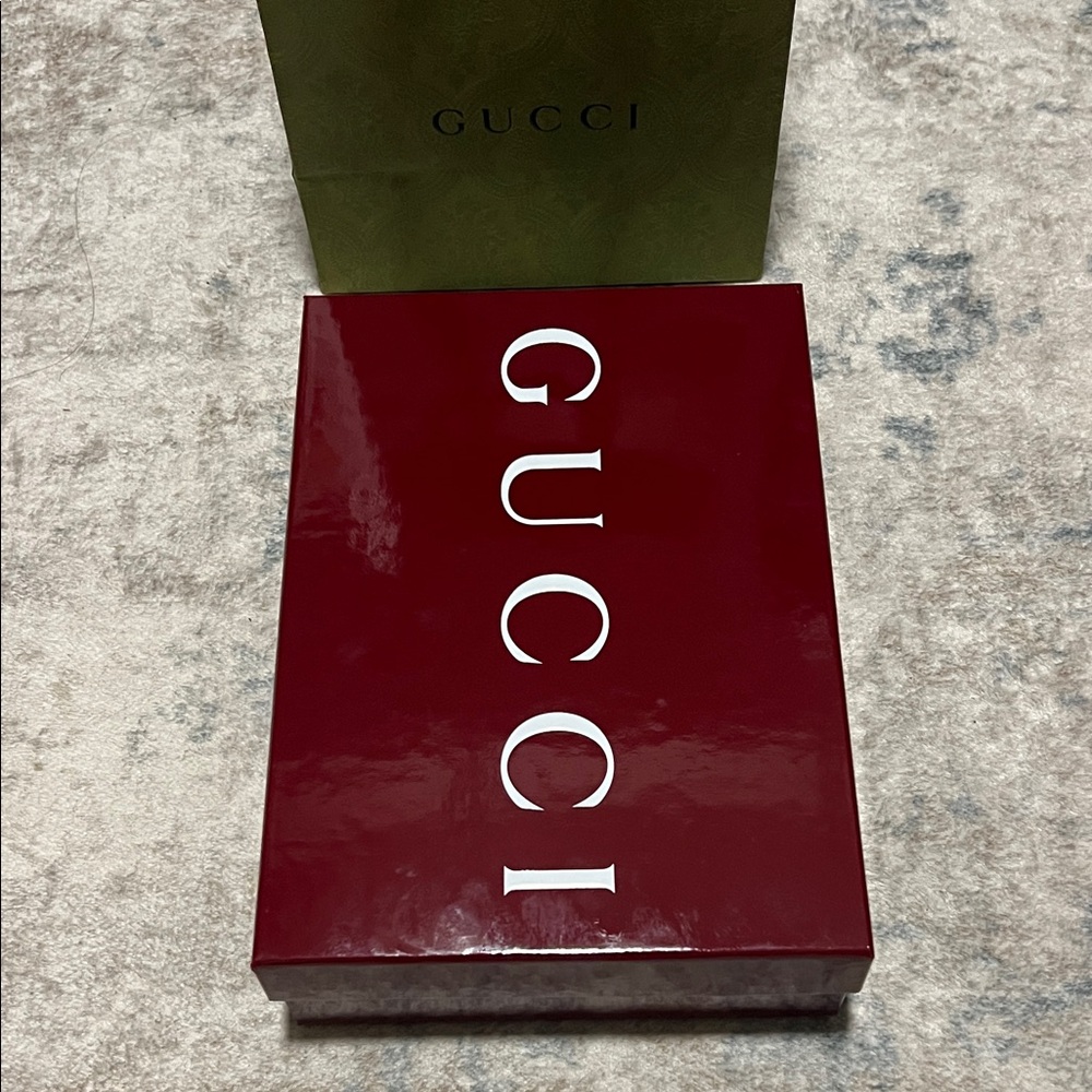 Gucci Burgundy Box with White Logo 6.5 x 9.2 x 2.5